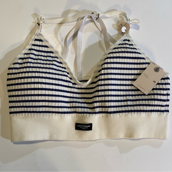 Lucky Brand Bralette SZ XL, NWT, crisscross double strap, soft cups comfy - Picture 9 of 10